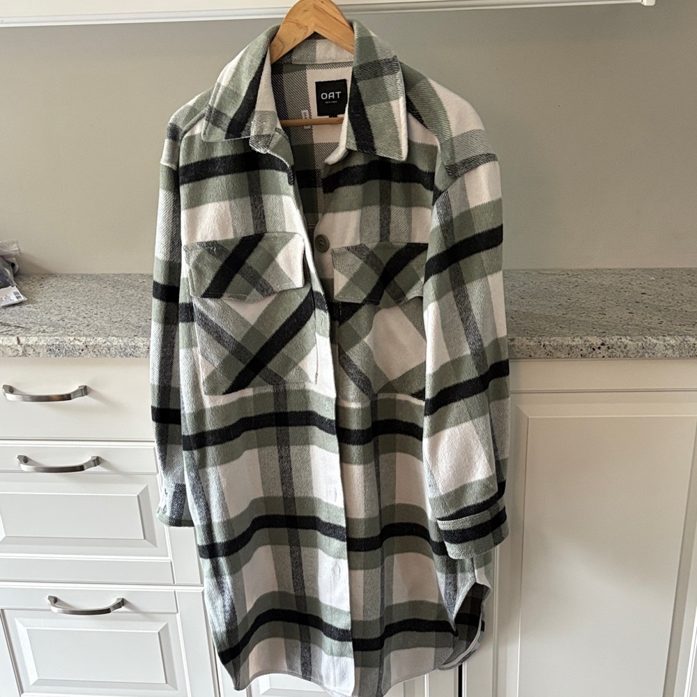 Plaid Button-Up Shirt Jacket